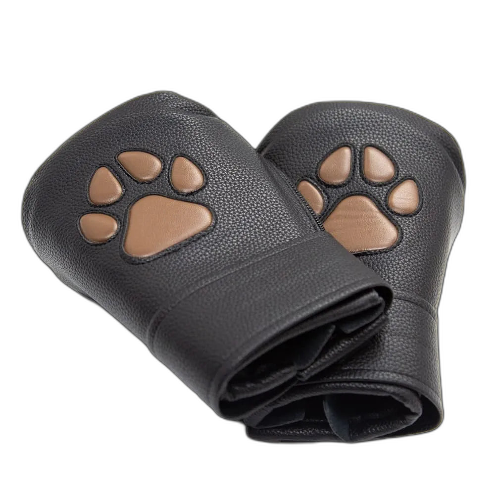 Leather Puppy Paw Mittens
