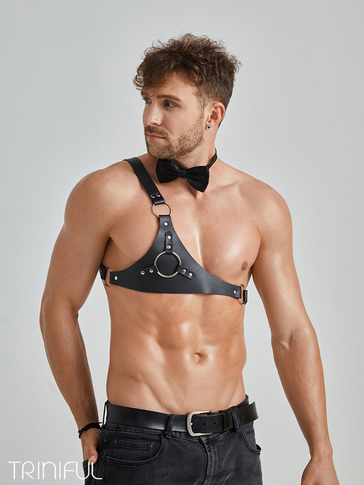 Crossbody Shoulder Wide Strap Leather Harness