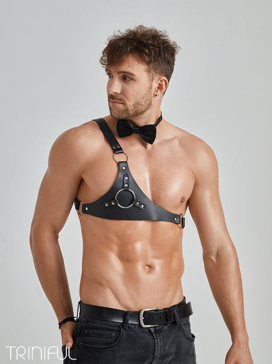 Crossbody Shoulder Wide Strap Leather Harness