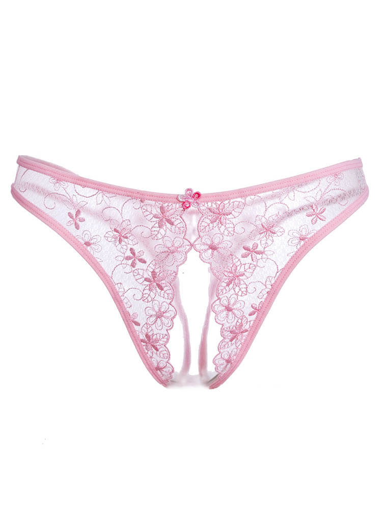 Men's Sexy Transparent Open Crotch No-Remove Briefs 