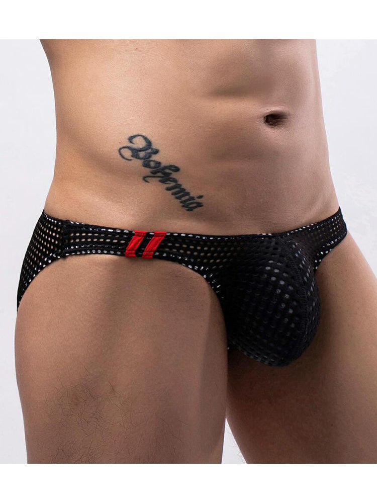 Men's Mesh Sexy Low Waist Spandex Briefs
