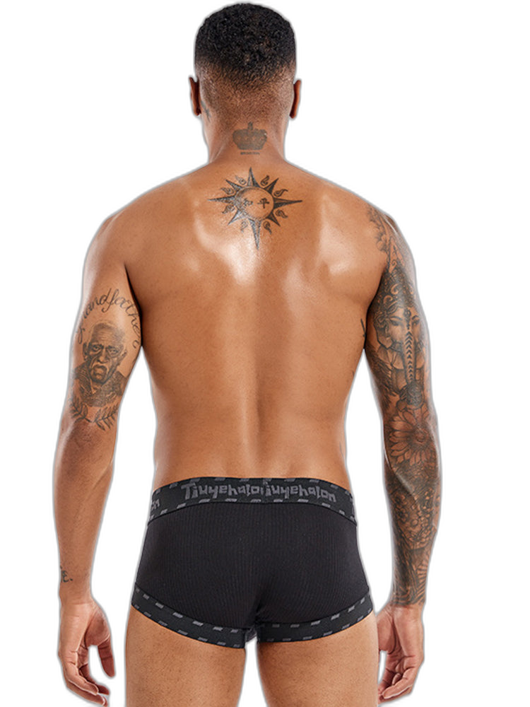 Men's Threaded Fabric Pouch Trunks With Fly
