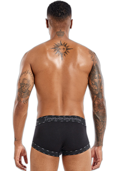 Men's Threaded Fabric Pouch Trunks With Fly