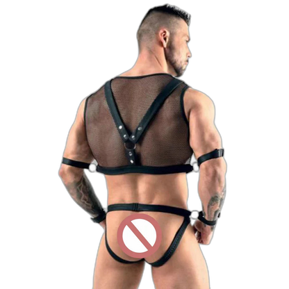 Sheer Dom Mesh Harness Costume