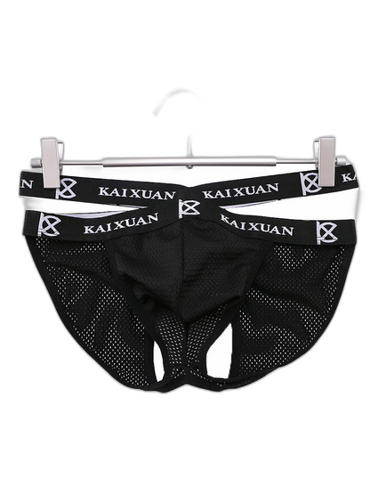 2 Pack Men's Ice Silk Mesh Capsule Pouch Sexy Jockstrap