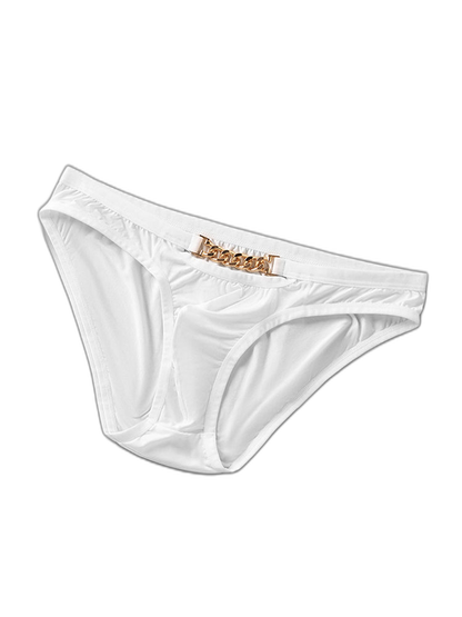 2 Pack Men's U-Pouch Design Metal-Clasp Thin Briefs