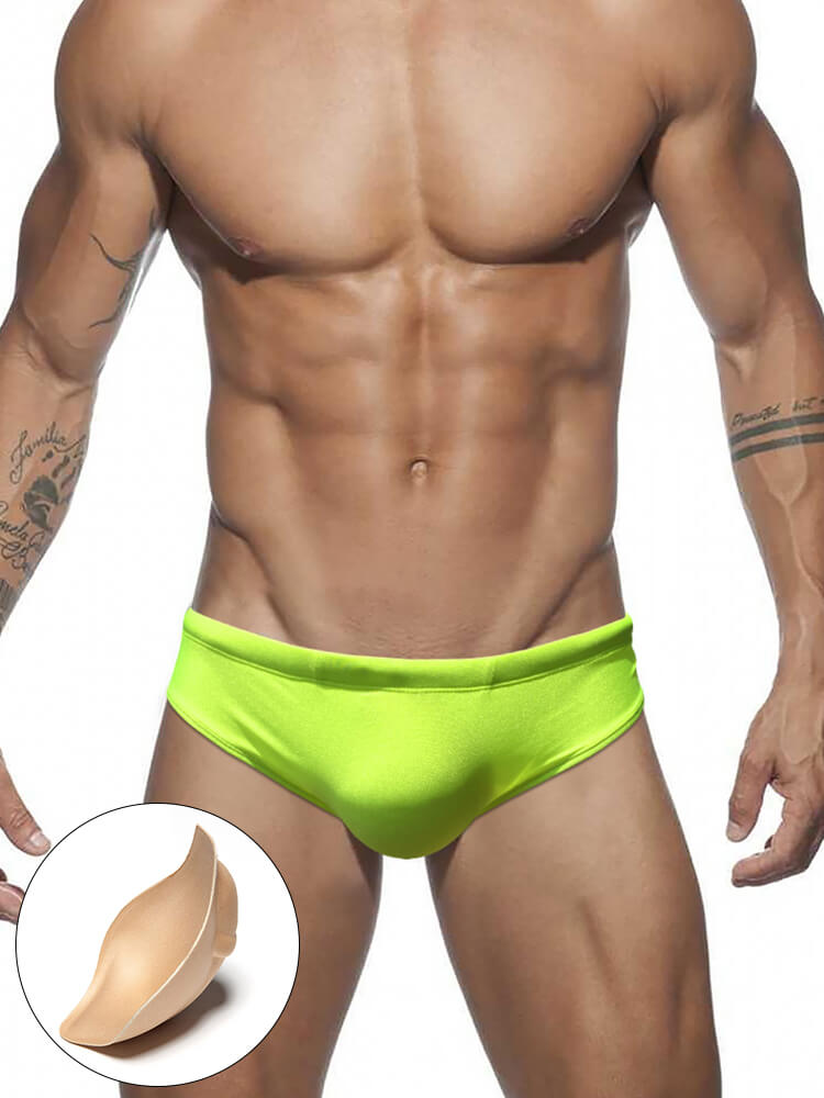 Men's Solid Color Shiny Sexy Triangle Swim Briefs