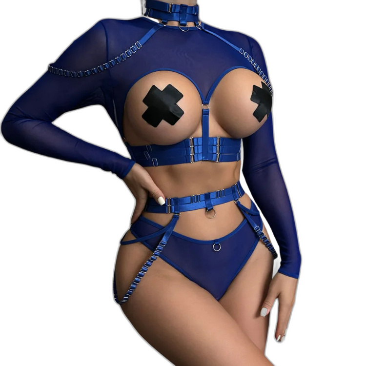 Unsubtle Temptress Bondage Bodysuit Set