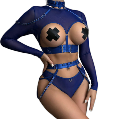 Unsubtle Temptress Bondage Bodysuit Set