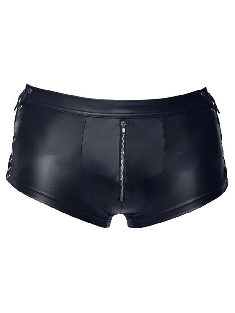 Men's Patent Leather Sexy Black Strap Set