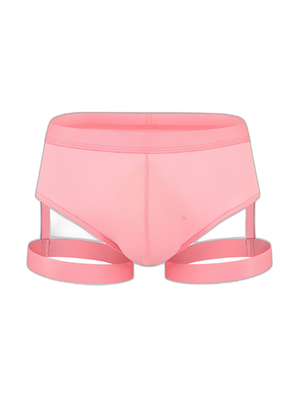 Men’s Sexy Solid Color Suspender Briefs