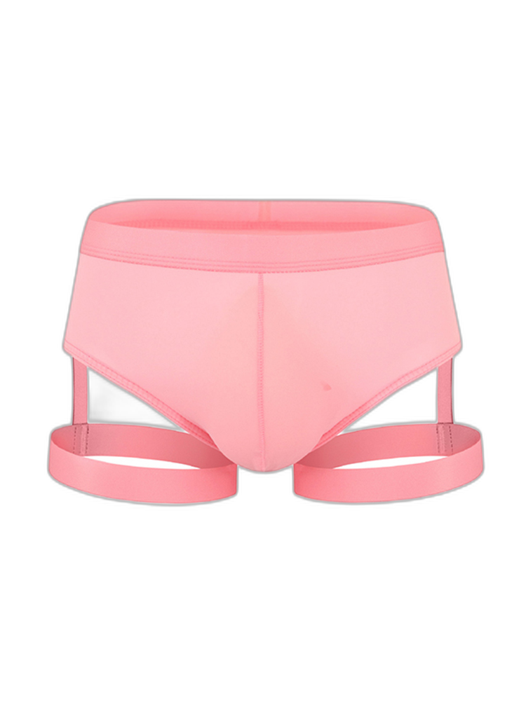 Men’s Sexy Solid Color Suspender Briefs