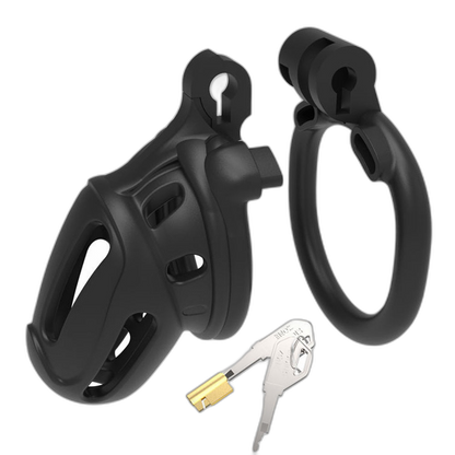 LOCK4D Armoured Bent Ring Chastity Cage