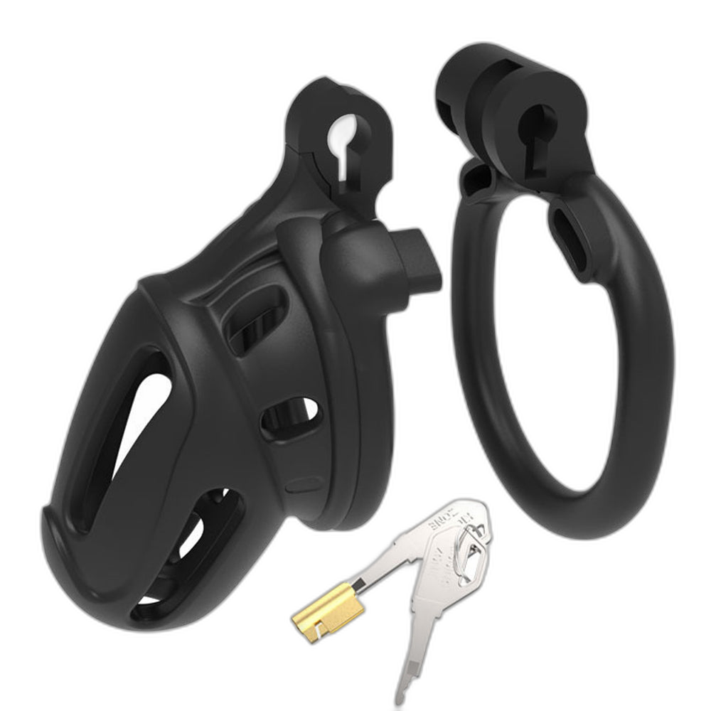 LOCK4D Armoured Flat Ring Chastity Cage