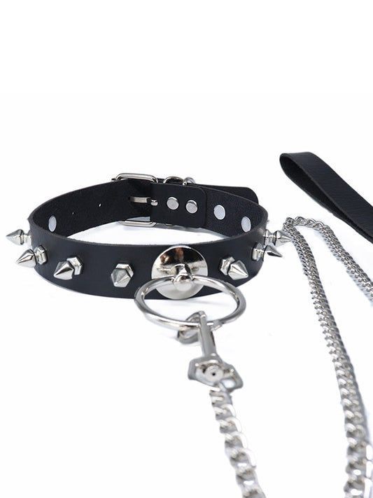 Rivet collar choker necklace neck set