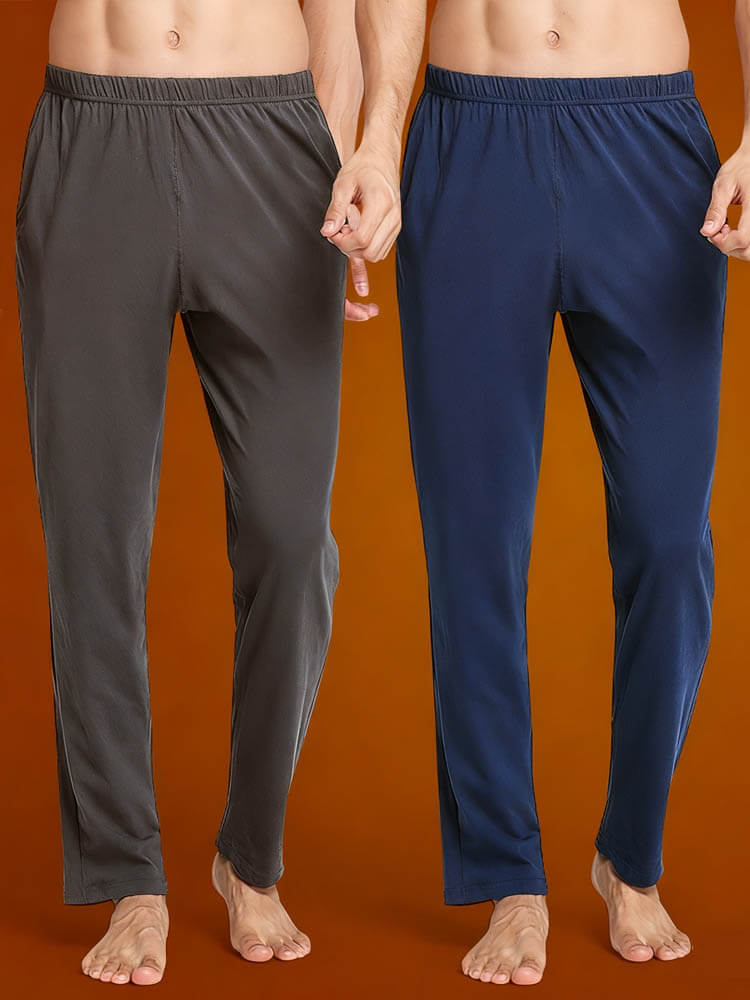 Men's Solid Color Cotton Straight Leg Long Johns