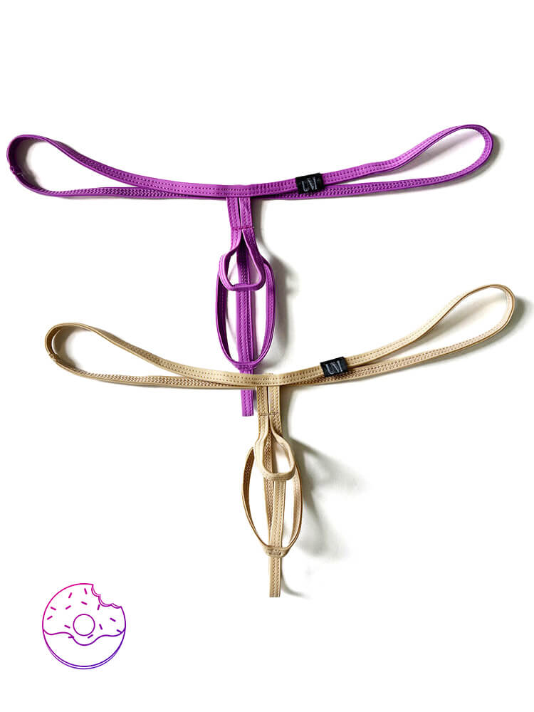 Men's Sexy Elastic Strap Hollow Solid Color Thong