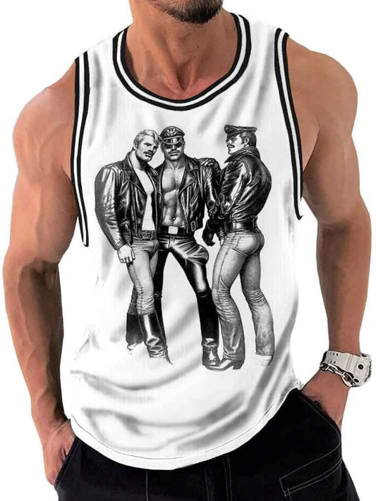 Men's Tom of Finland Print Sports Tank Top