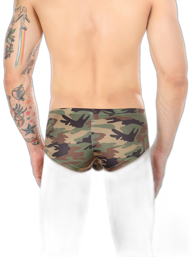 Men's Camo Print Short Leg Trunks