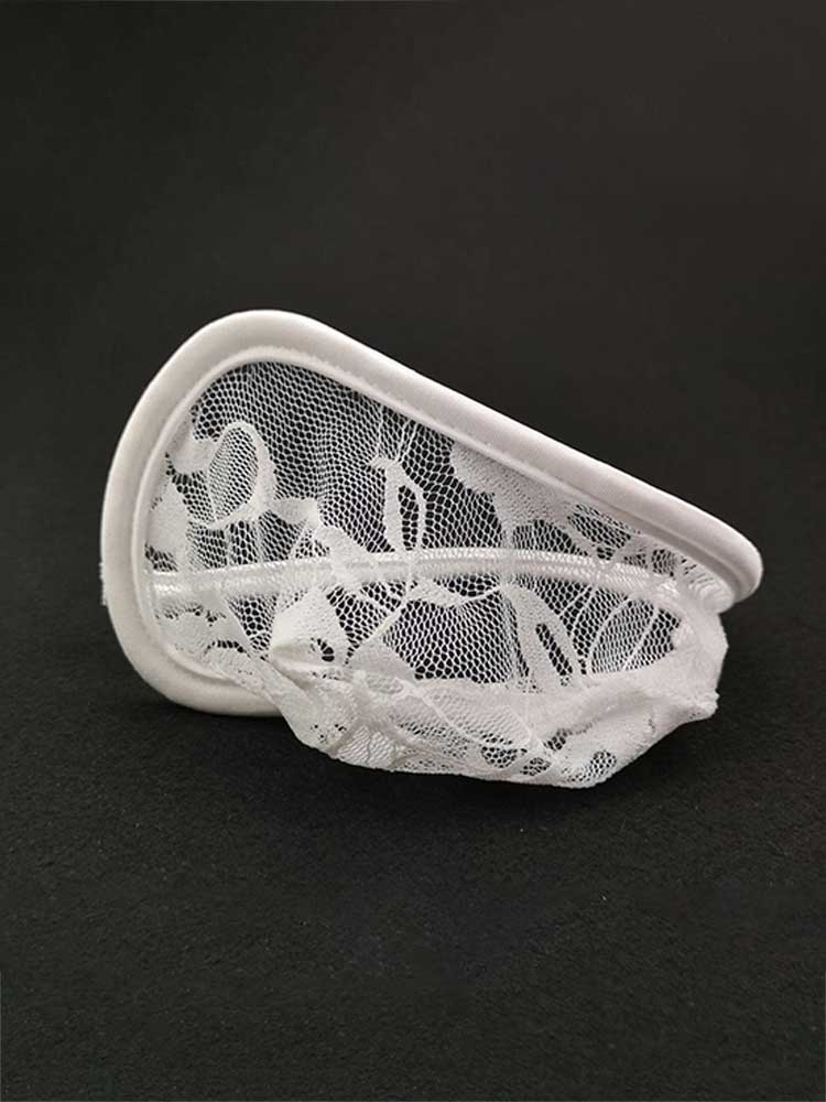 Men's Sexy See-through Lace C-String Backless Thong