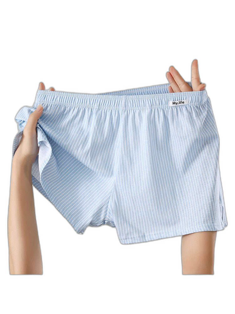 4 Pack Men's Pure Cotton Loose-Fit Antibacterial Home Sleep Boxer Shorts