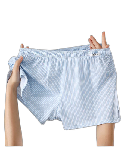 4 Pack Men's Pure Cotton Loose-Fit Antibacterial Home Sleep Boxer Shorts