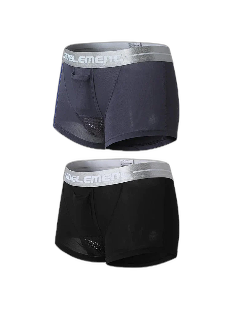 Aoelemen 2 Pack Modal Stretch Separate Pouch Boxer Briefs