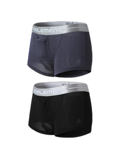 Aoelemen 2 Pack Modal Stretch Separate Pouch Boxer Briefs