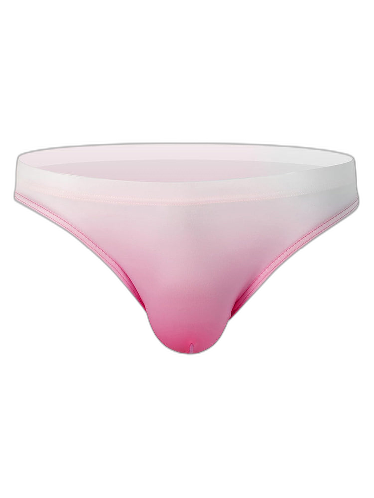 3 Pack Men's Sensual Silk-Like Loose Gradient Color Bikini