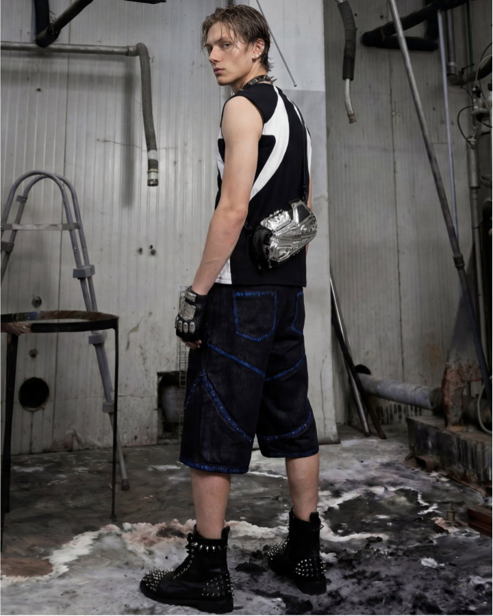 KIIKIO Sport Color-Block Half-Zip Tank Top