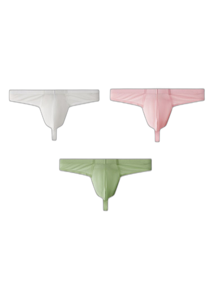 3 Pack Men's Solid Color Seamless Comfort Quick-Dry Breathable Thongs