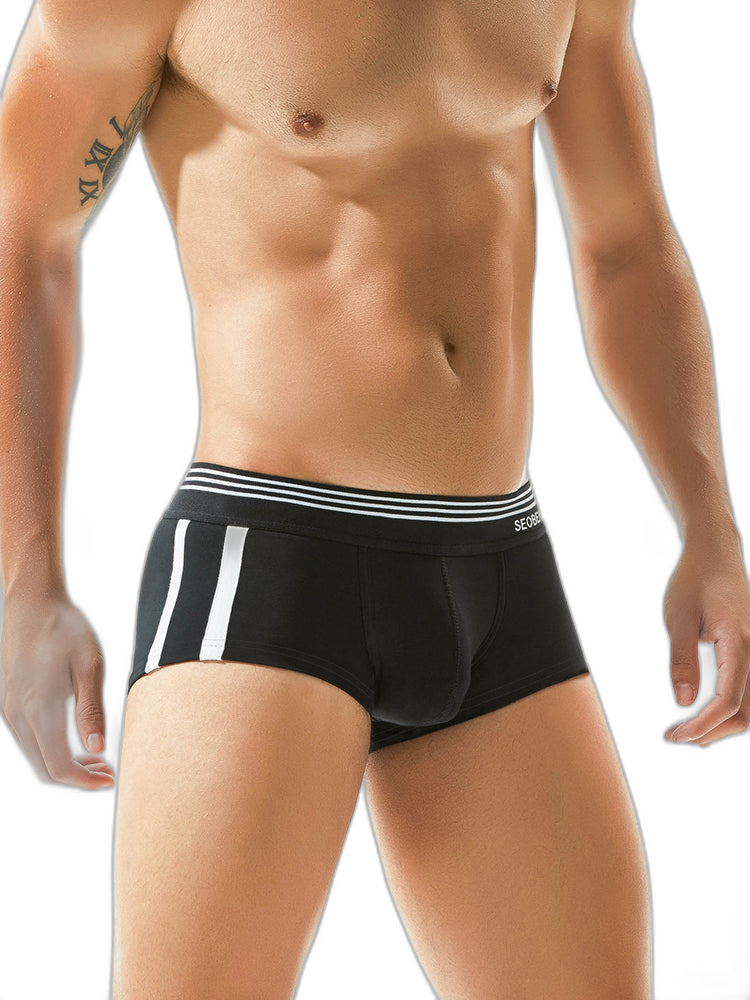 Men's Slim-Fit Cotton Trunks - Low Rise & Lifting Support