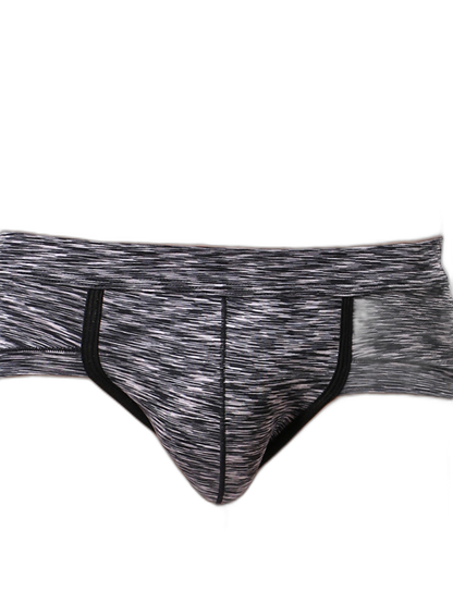 4 Pack Men's Striped U-convex Pouch Briefs
