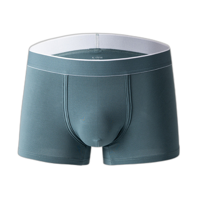 4Pcs Men's Cotton Solid Mid-rise Trunks