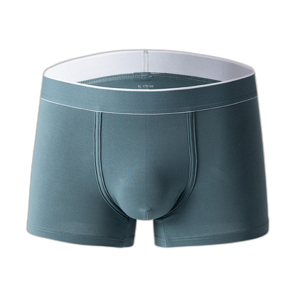 4Pcs Men's Cotton Solid Mid-rise Trunks