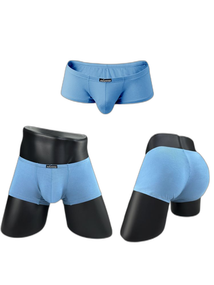 2 Pack Men's Sexy Low-rise Roomy Pouch Trunks