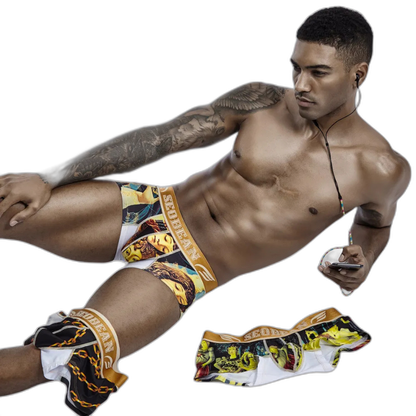 SEOBEAN Luxe Print Silk Low-Waist Boxers