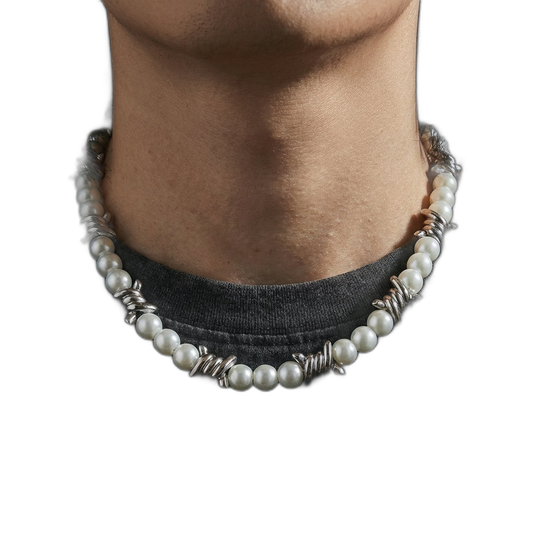 Pearl Barb Wire Necklace