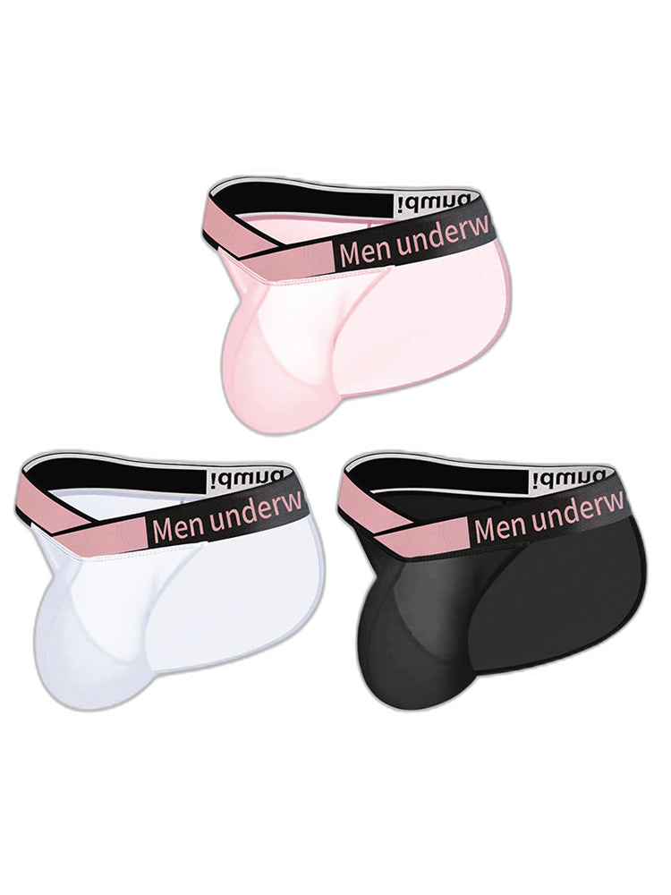 2 Pack Men’s Sexy Bikini with See-through Pouch
