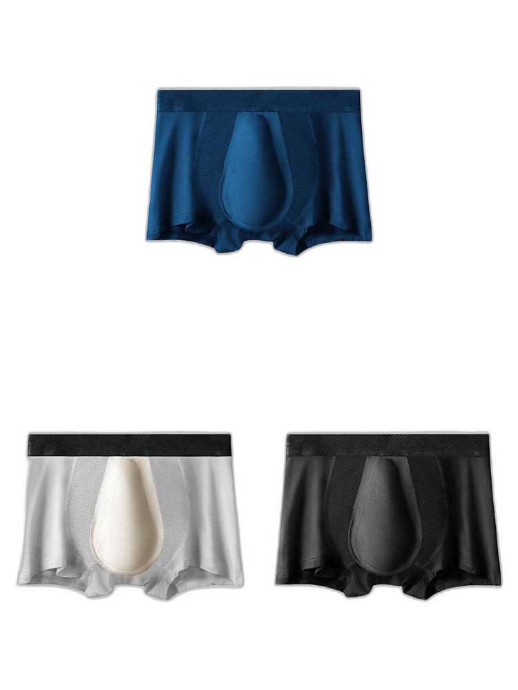 3 Pack Men’s Breathable 3D Pouch Trunks