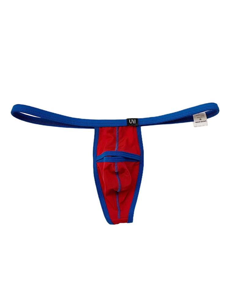 Men's Ice Silk Colorblock Opening Thong