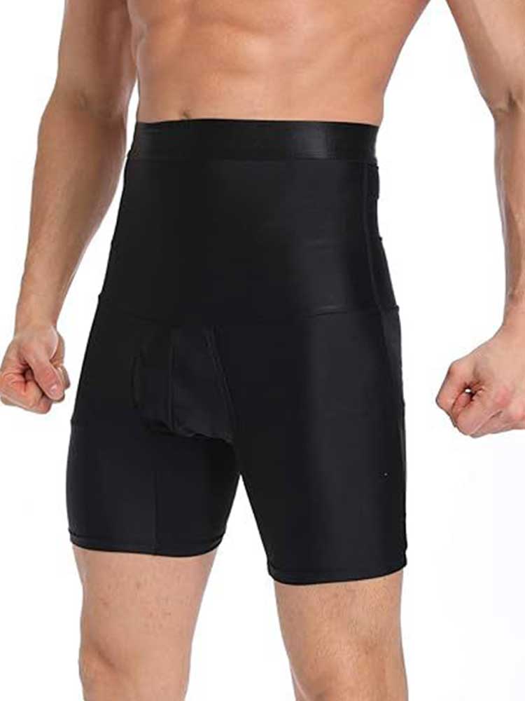 Men's Solid Color High Waist Shaping Boxer Shorts
