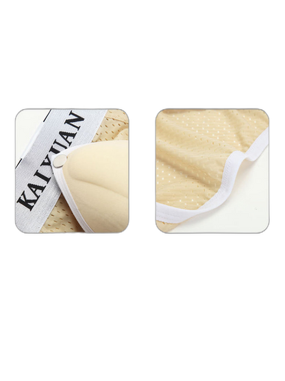 2 Pack Men's Sexy Mesh Front Opening Sponge Coaster Briefs