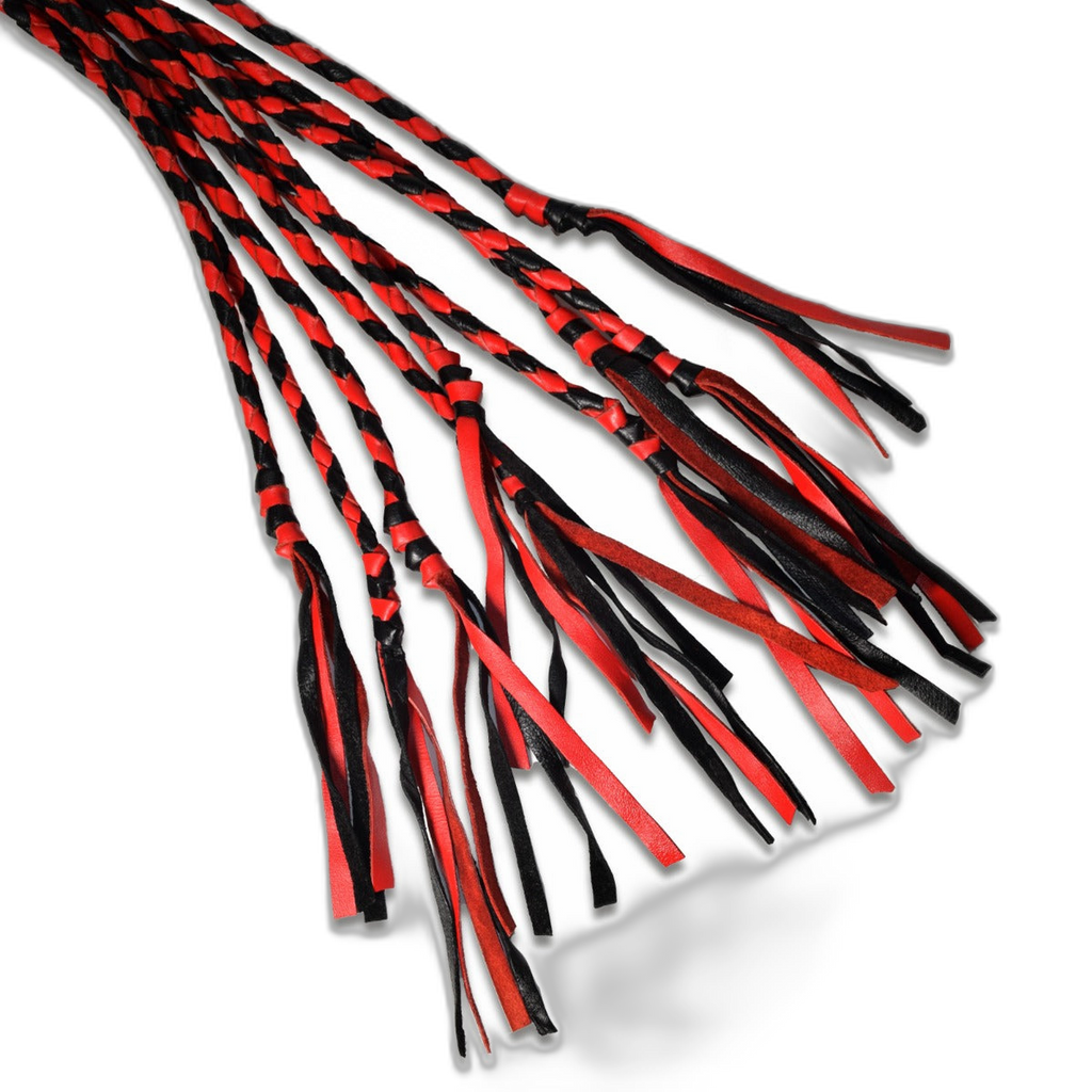 Prowler RED Long Handle Red & Black Flogger