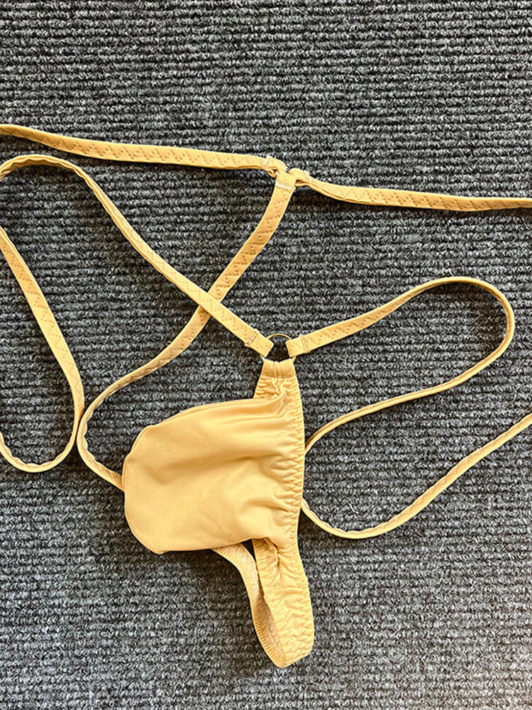 Men's High-elastic Strappy Ice Silk Thong