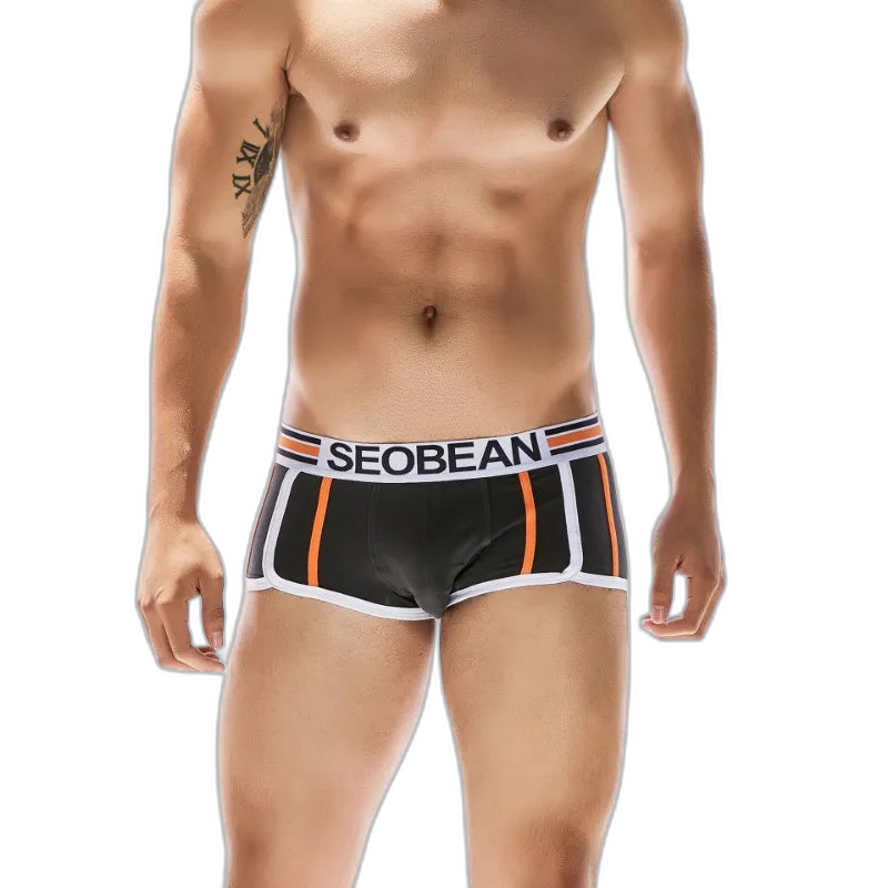 SEOBEAN Racing Stripes Low Rise Boxer Briefs