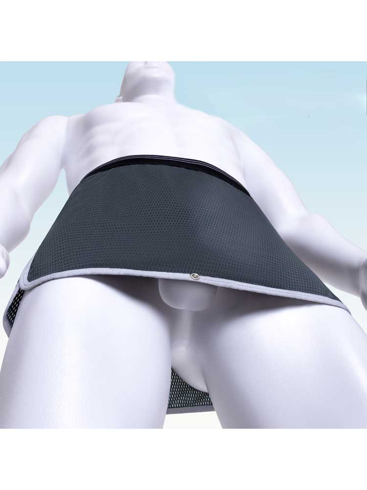 Men's Gun Bullet Separation Crotchless Skirt Trunks
