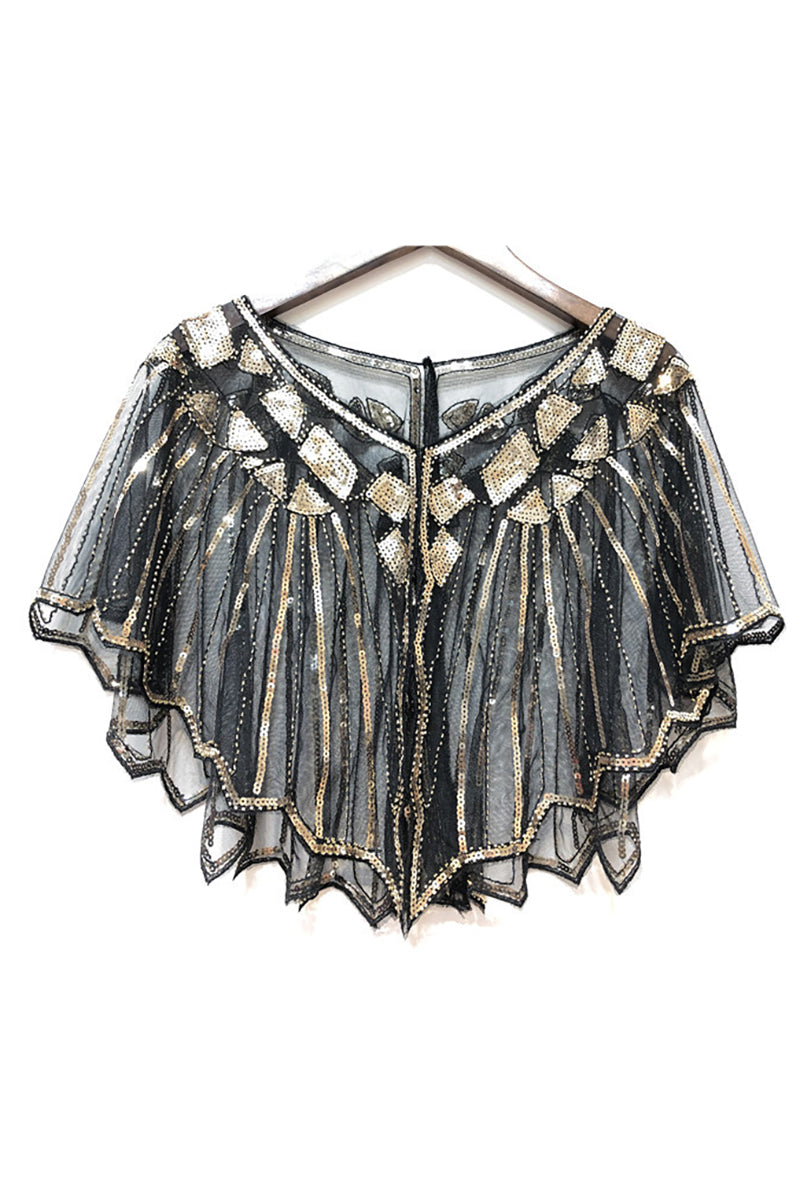 Embroidery Mesh See Through Sequins Patchwork Wraps