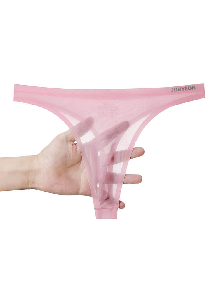 Men's Sexy Sheer Breathable Solid-Color Thong