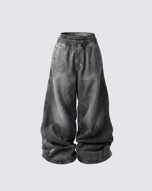 KIIKIO-Double-Ended Washed Loose-Fit SweatPants
